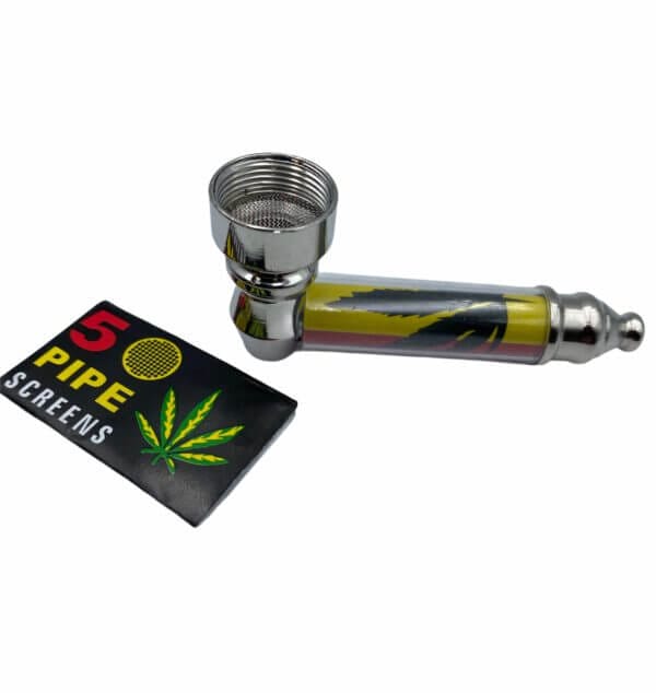 Hemp design metal pipe with 5 strainers - 143