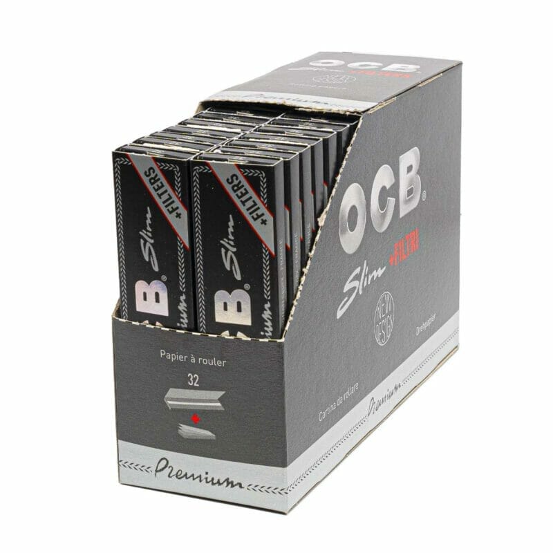 OCB Kingsize Slim rolling papers + tips (32pcs/display) - 143