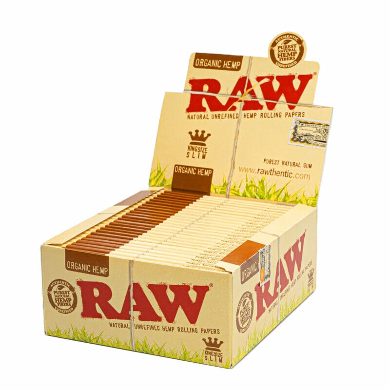 RAW ORGANIC HEMP Kingsize Slim rolling papers (50pcs/display) - 143